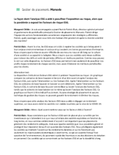 La façon dont les risques ESG peuvent varier à court, moyen et long terme à la suite de la pandémie - Transcription de la vidéo