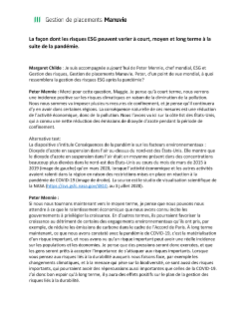 La façon dont l’analyse ESG a aidé à peaufiner l’exposition au risque, alors que la pandémie a exposé les facteurs de risque ESG - Transcription de la vidéo